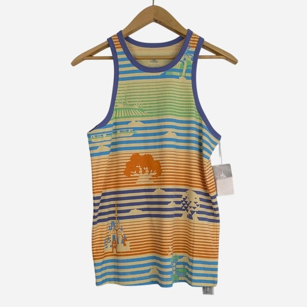 Disney‎ World Four Parks Icons Striped Tank Top NWT XS